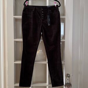 d.jeans high waist button skinny corduroy brown pants